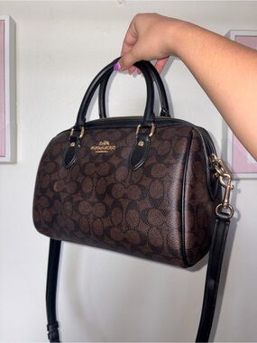 Coach Rowan Satchel Signature Canvas Crossbody Bag CV961